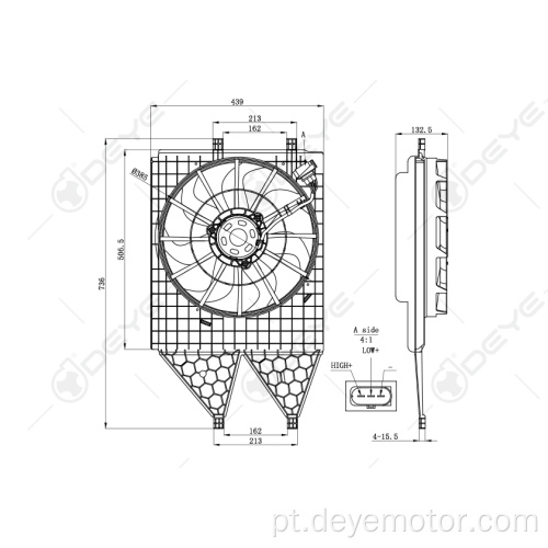 Ventilador elétrico auto radiador 12v para VW POLO